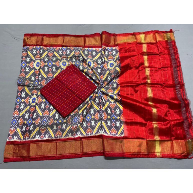PSSISDST5N05FSDC17- Ikat Silk dupatta with Ikat sico top