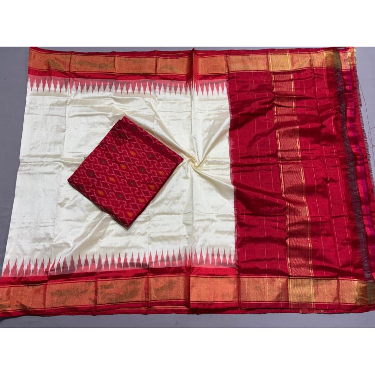 PSSISDST5N05FSDC49- Ikat Silk dupatta with Ikat sico top