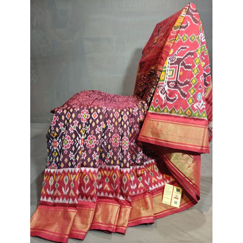 PGMRIDSS5N03BIDC37- Ikat silk saree