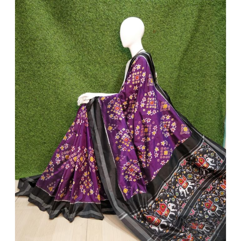 PUSNIDSS5F10BTDC21- Ikat silk saree