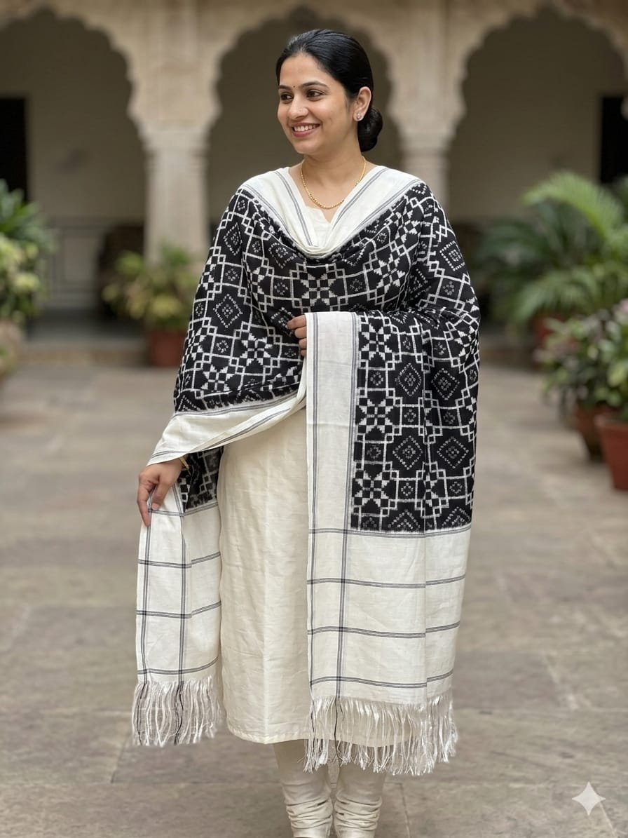 Cotton Dupatta - PSSIY22-ICDPDIBCC-18
