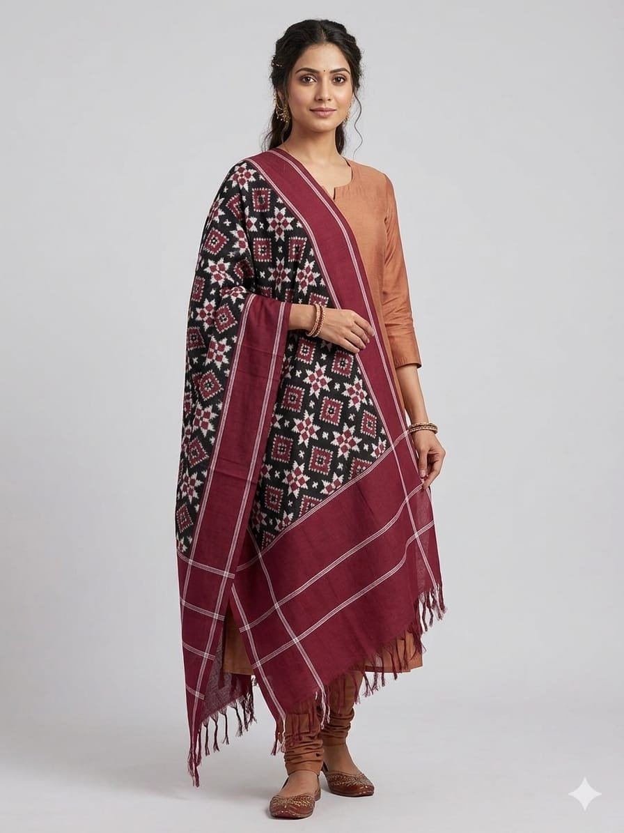Cotton Dupatta - PSSIY22-ICDPDIBCC-26