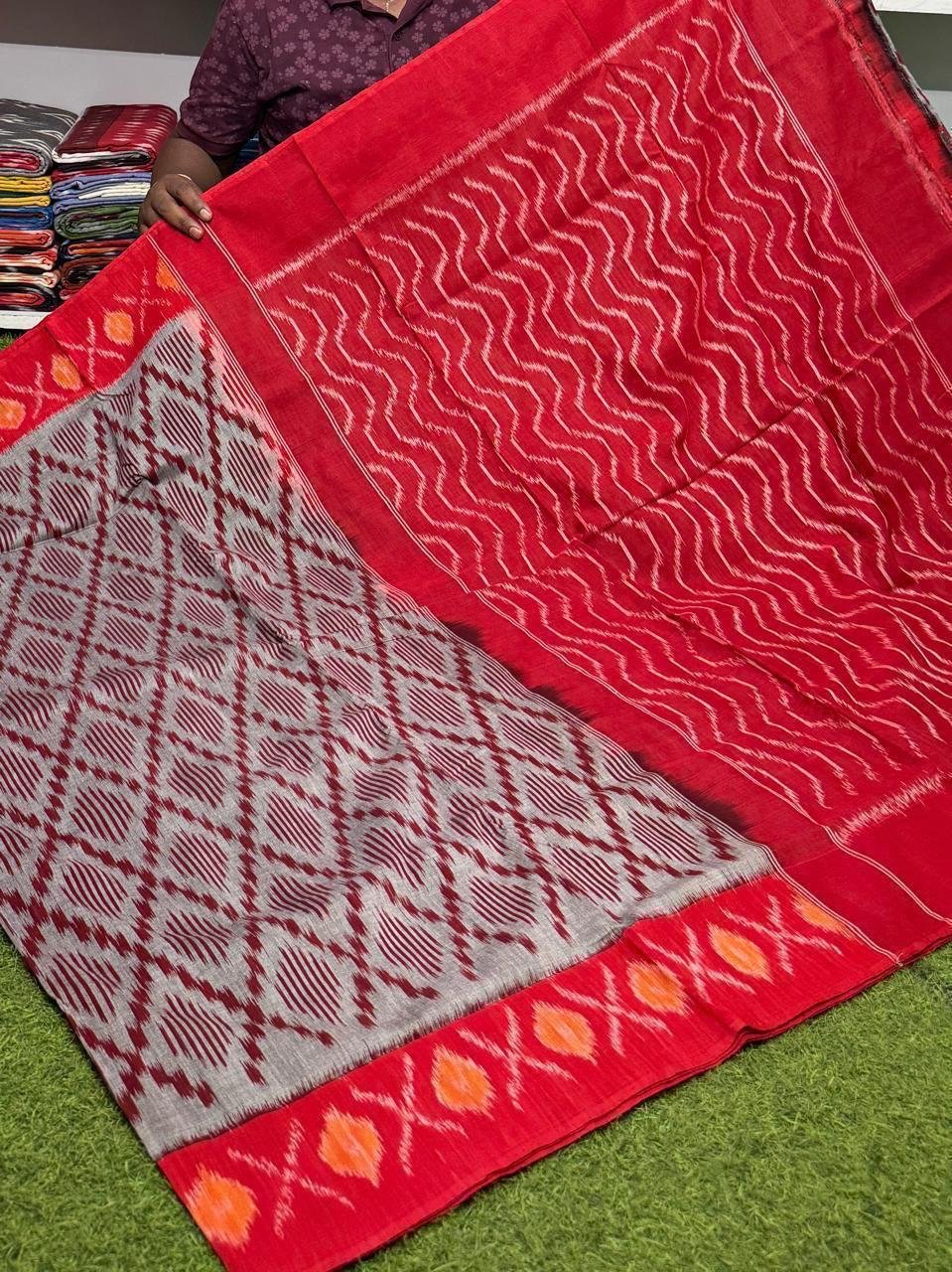 Cotton Saree - PSRGG01-ICTSDZDCD-04