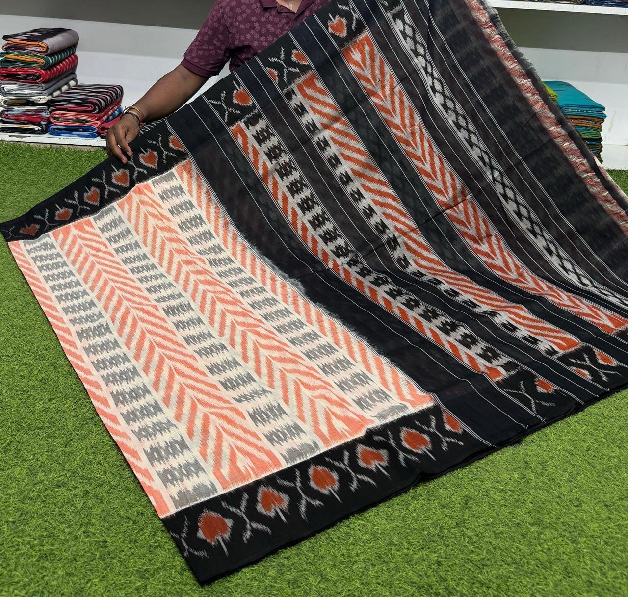 Cotton Saree - PSRGG01-ICTSDZDCD-26