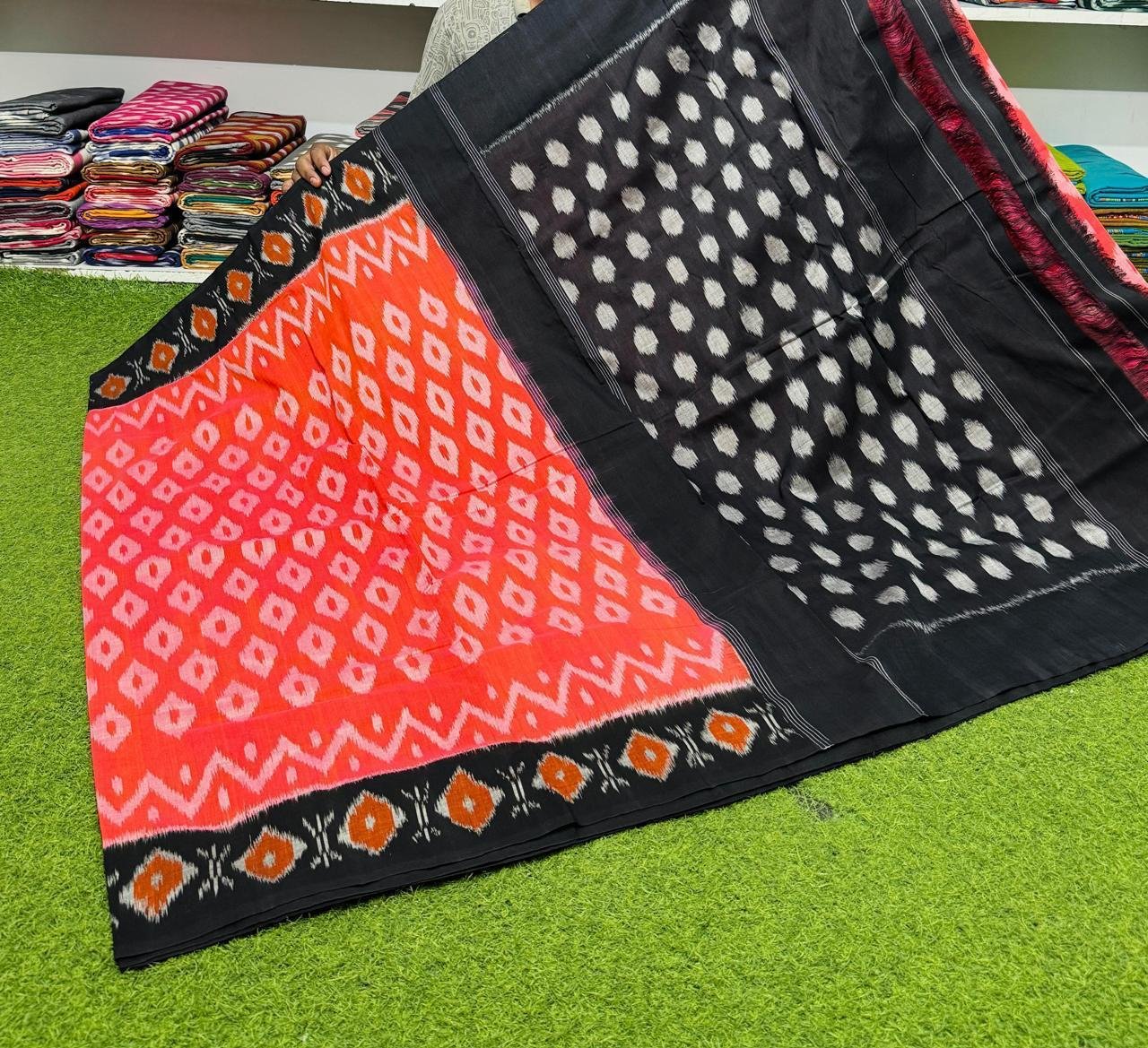 Cotton Saree - PSRGN03-ICTSDZDCD-12