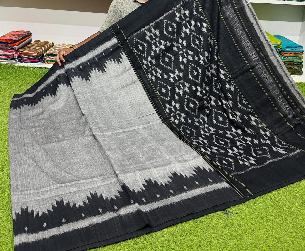 Cotton Saree - PSRGN03-ICTSDZDCD-18