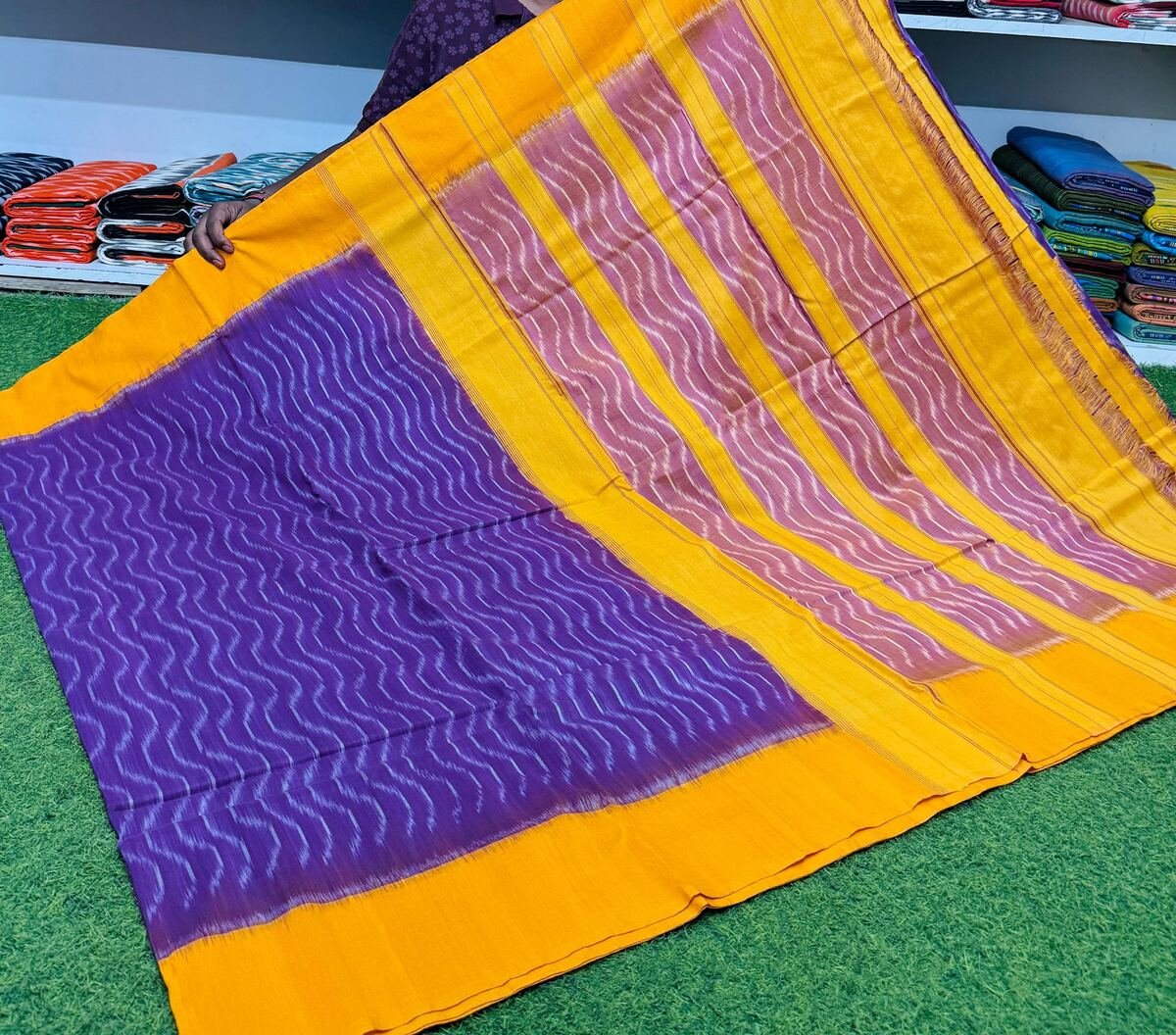 Cotton Saree - PSRGY19-ICTSCZDCD-02
