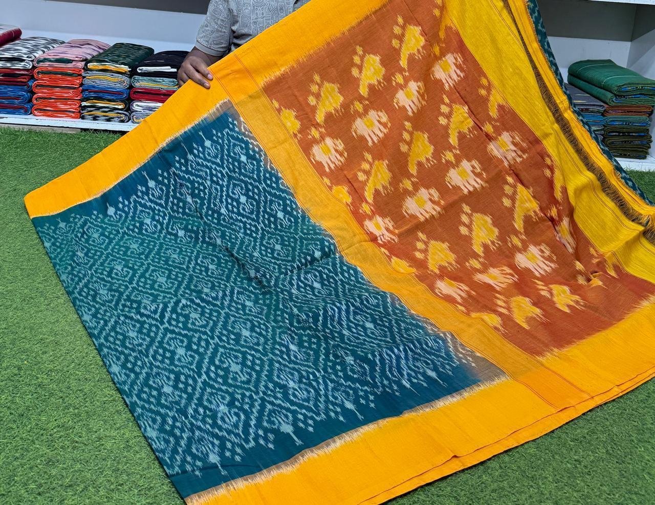 Cotton Saree - PSRGY19-ICTSCZDCD-06