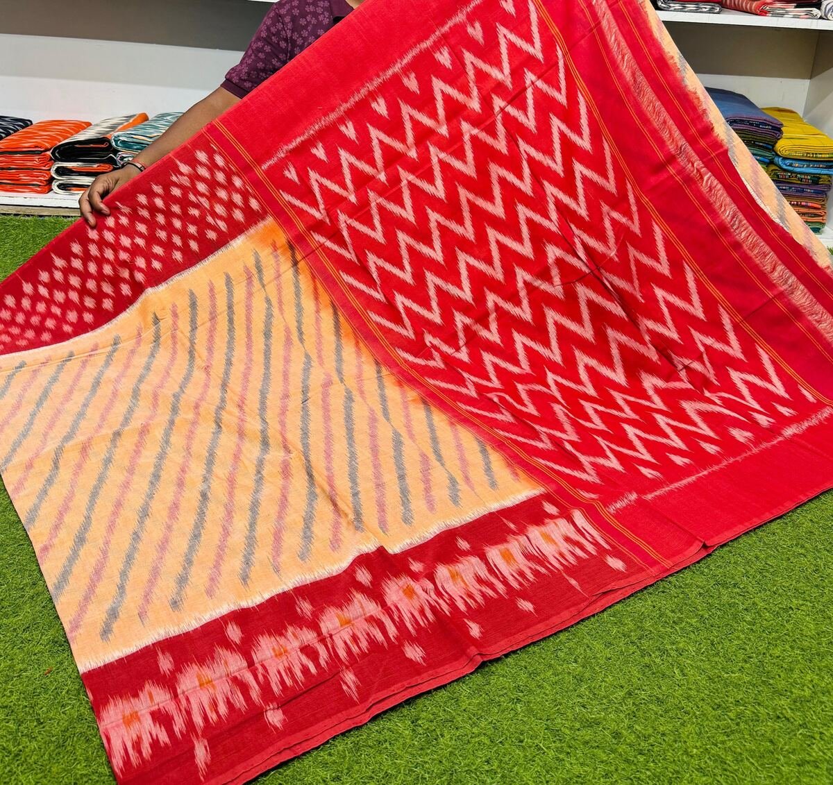 Cotton Saree - PSRGY19-ICTSCZDCD-15