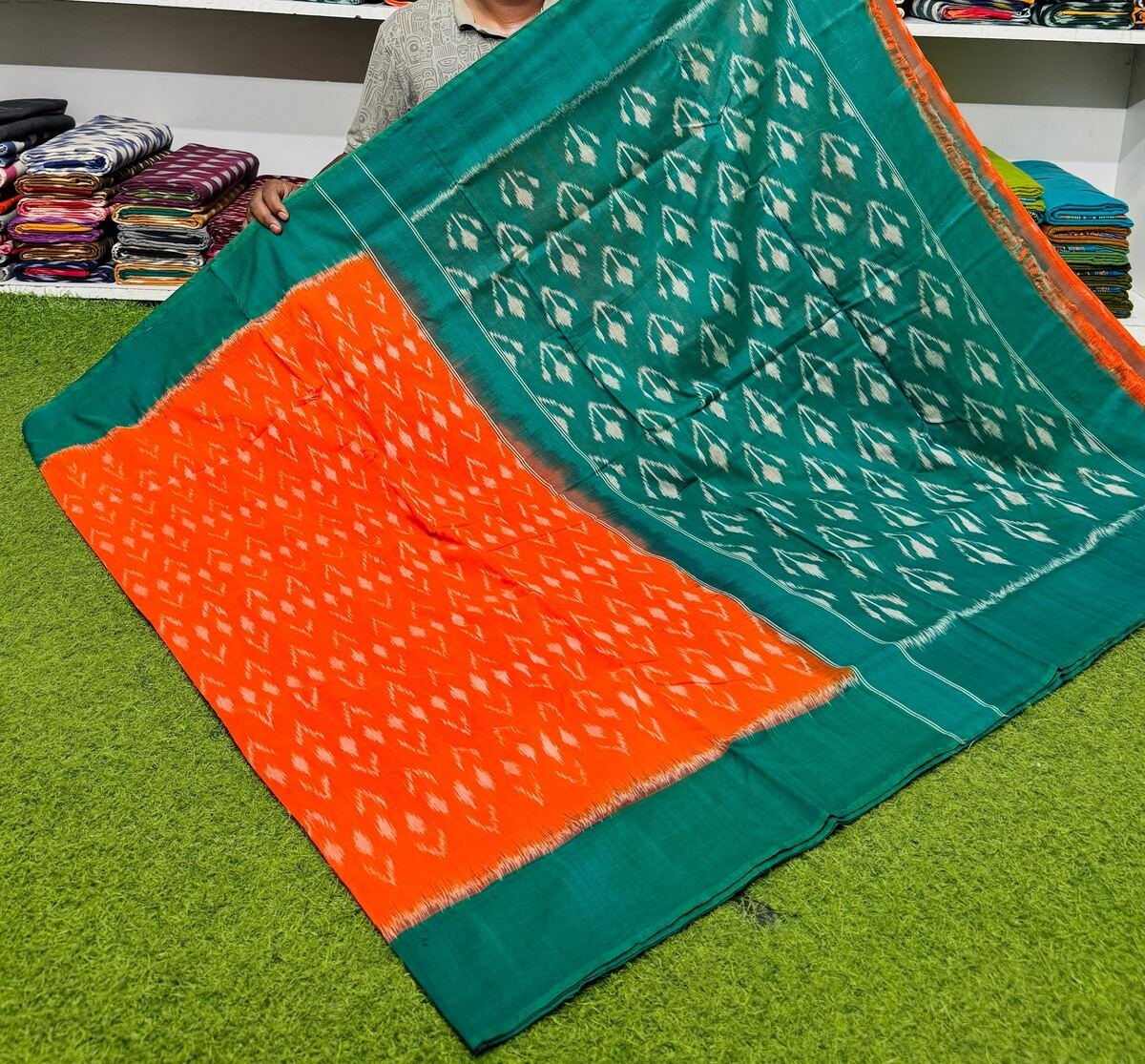 Cotton Saree - PSRGY19-ICTSCZDCD-22