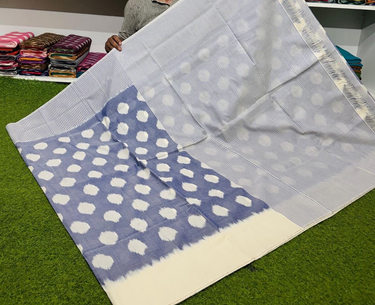 Cotton Saree - PSRGY19-ICTSCZDCD-23