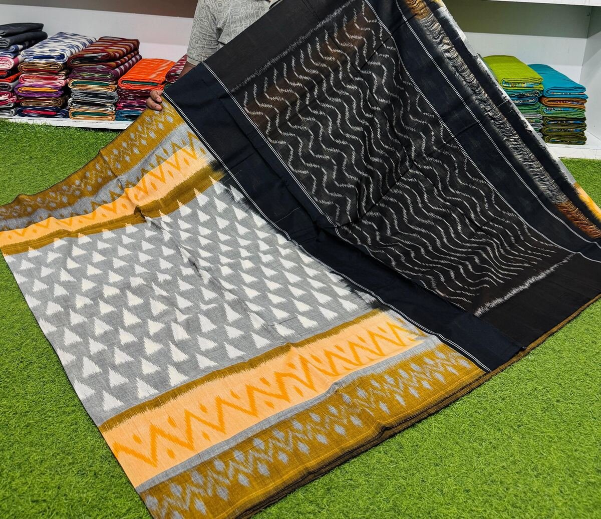 Cotton Saree - PSRGY19-ICTSCZDCD-26