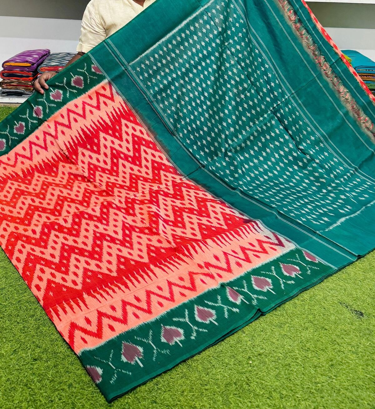 Cotton Saree - PSRGY19-ICTSCZDCD-29