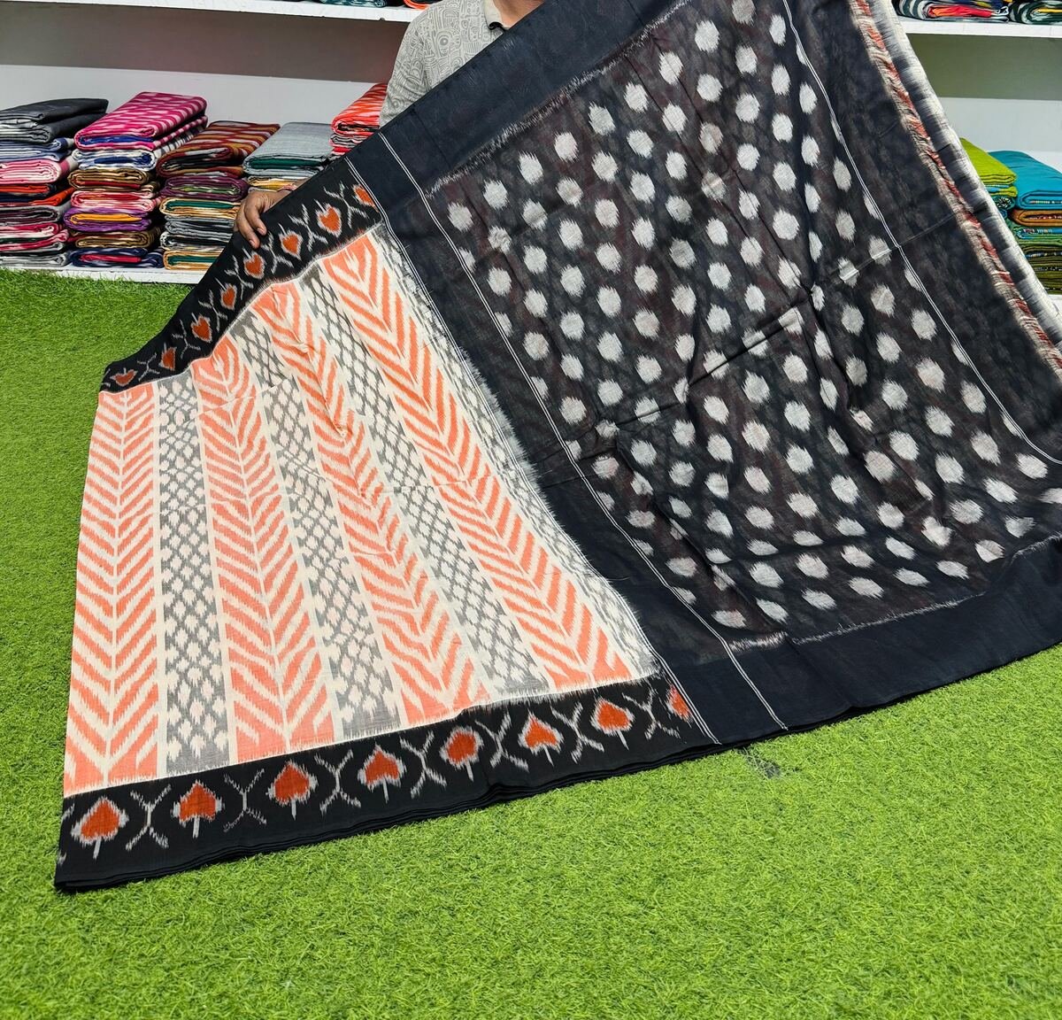 Cotton Saree - PSRGY19-ICTSCZDCD-30