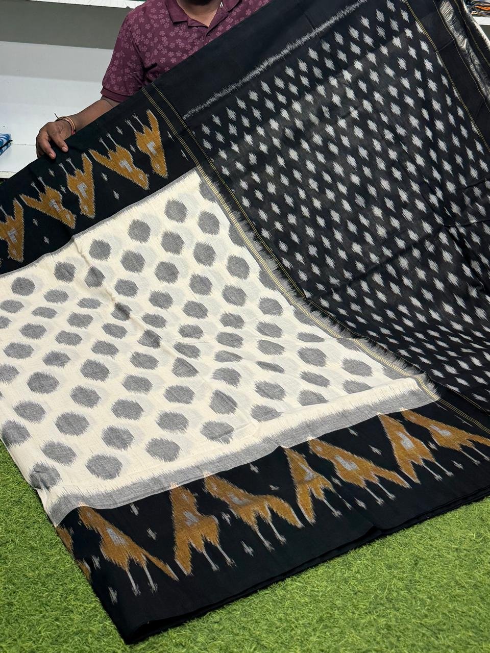 Cotton Saree - PSRGY19-ICTSCZDCD-34