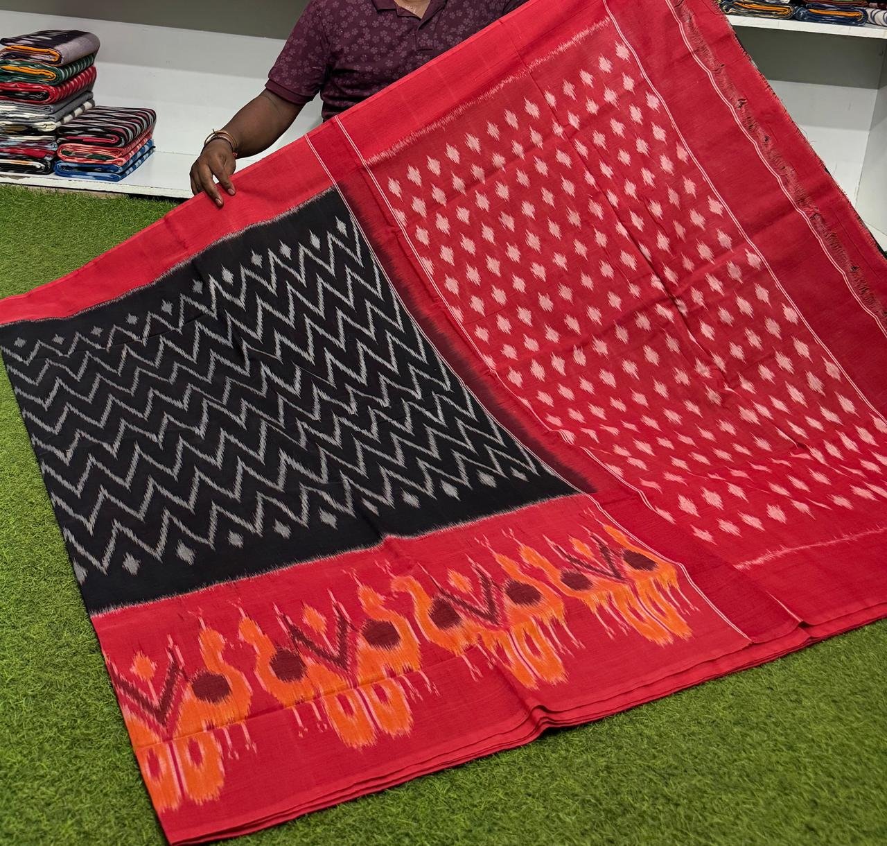 Cotton Saree - PSRGY19-ICTSCZDCD-43