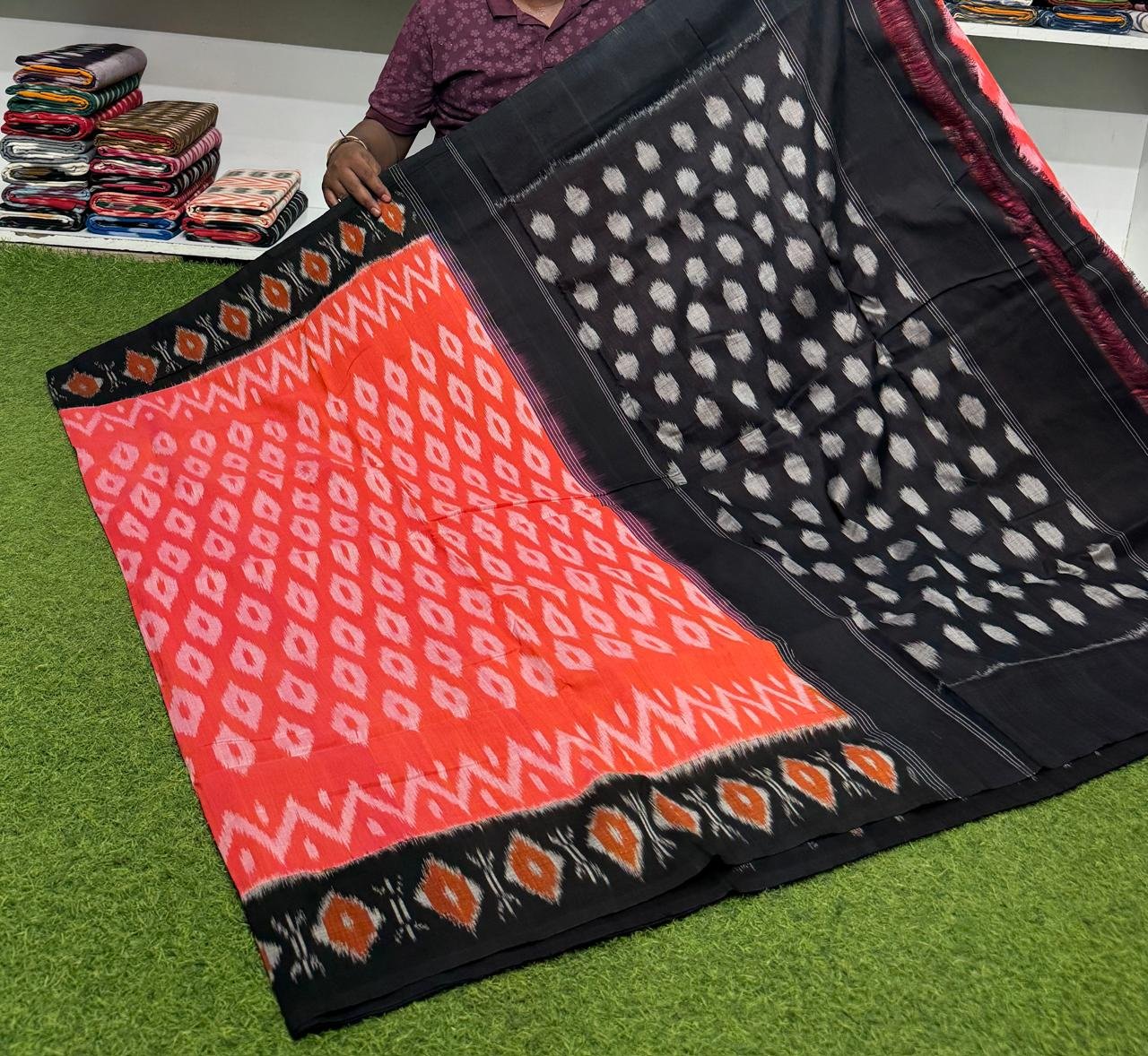 Cotton Saree - PSRGY19-ICTSCZDCD-45