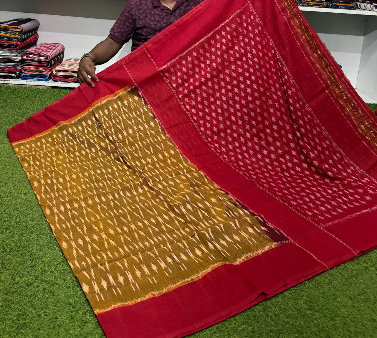 Cotton Saree - PSRGY19-ICTSCZDCD-46