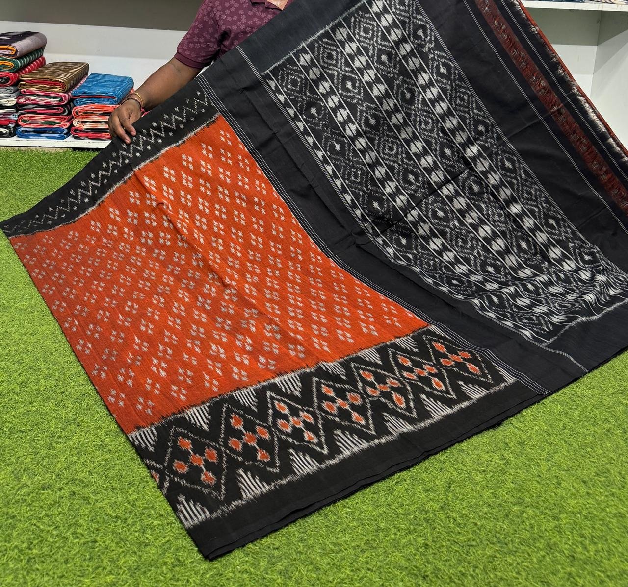 Cotton Saree - PSRGY19-ICTSCZDCD-47