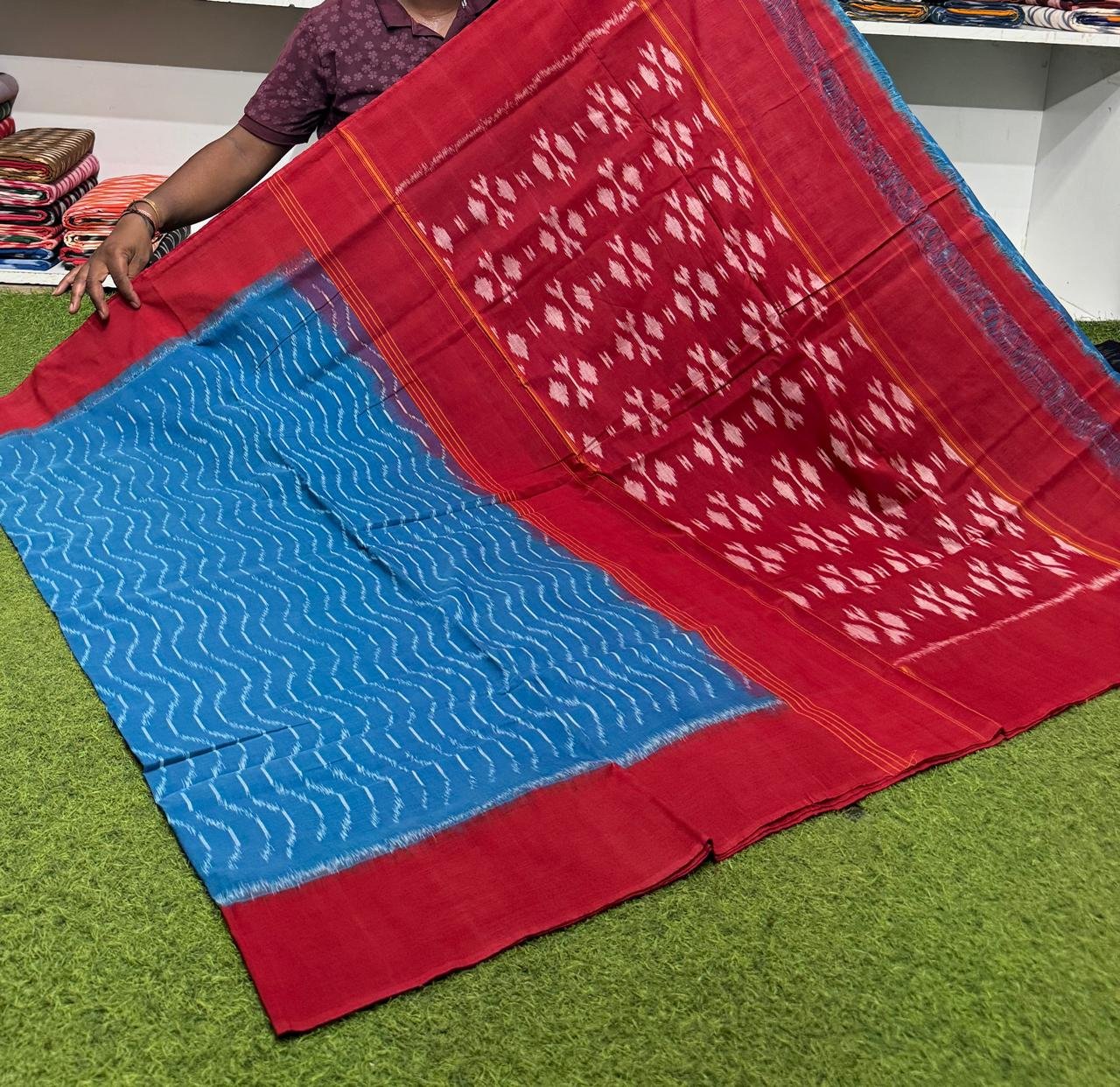 Cotton Saree - PSRGY19-ICTSCZDCD-48