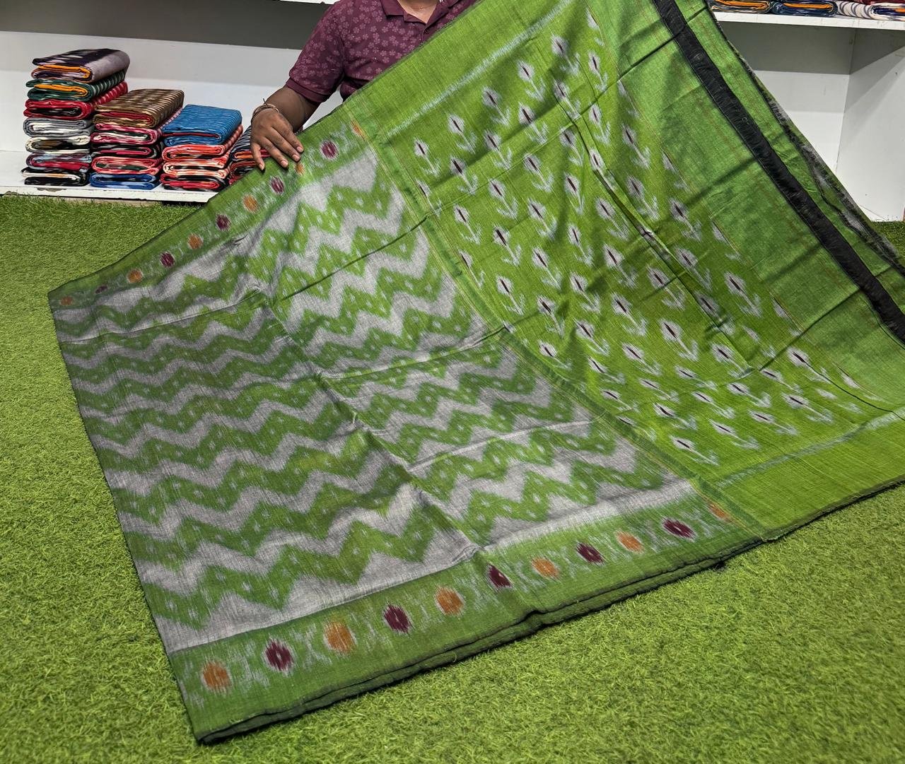 Cotton Saree - PSRGY19-ICTSCZDCD-49