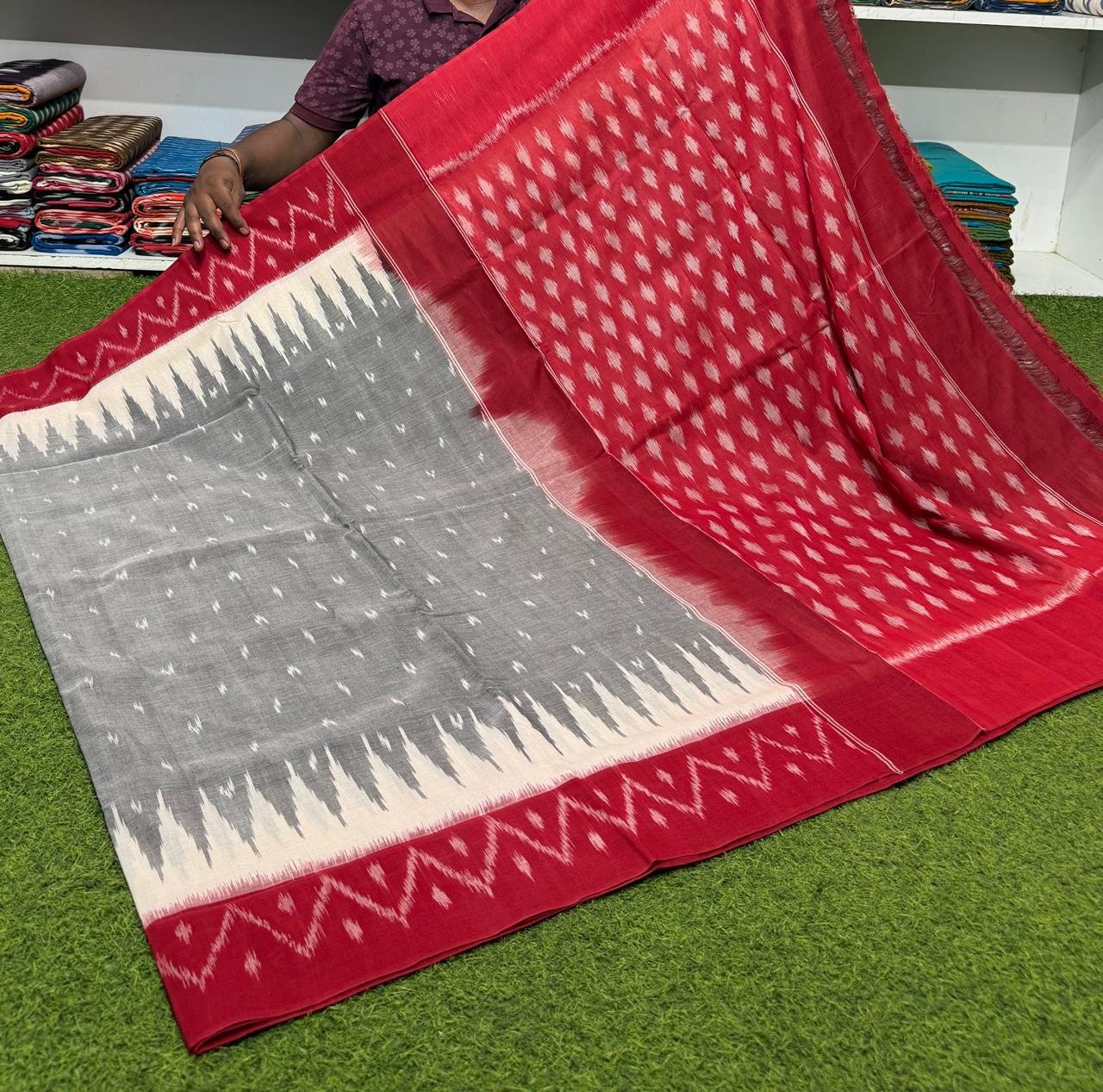 Cotton Saree - PSRGY19-ICTSCZDCD-54