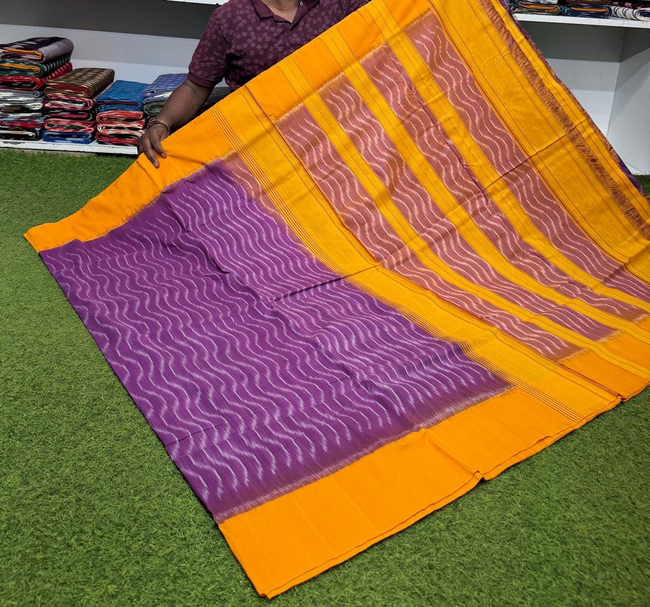 Cotton Saree - PSRGY19-ICTSCZDCD-57