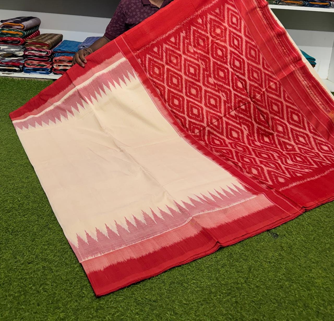 Cotton Saree - PSRGY19-ICTSCZDCD-58