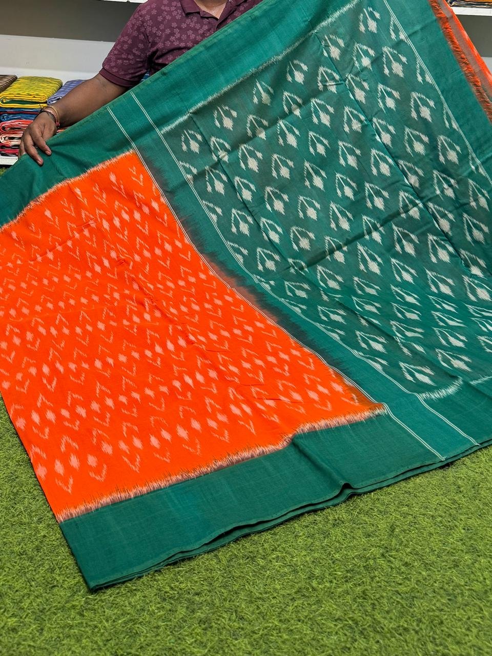 Cotton Saree - PSRGY19-ICTSCZDCD-62
