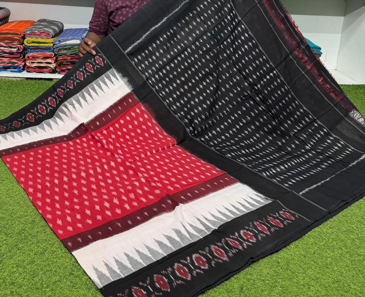 Cotton Saree - PSRGY19-ICTSCZDCD-65