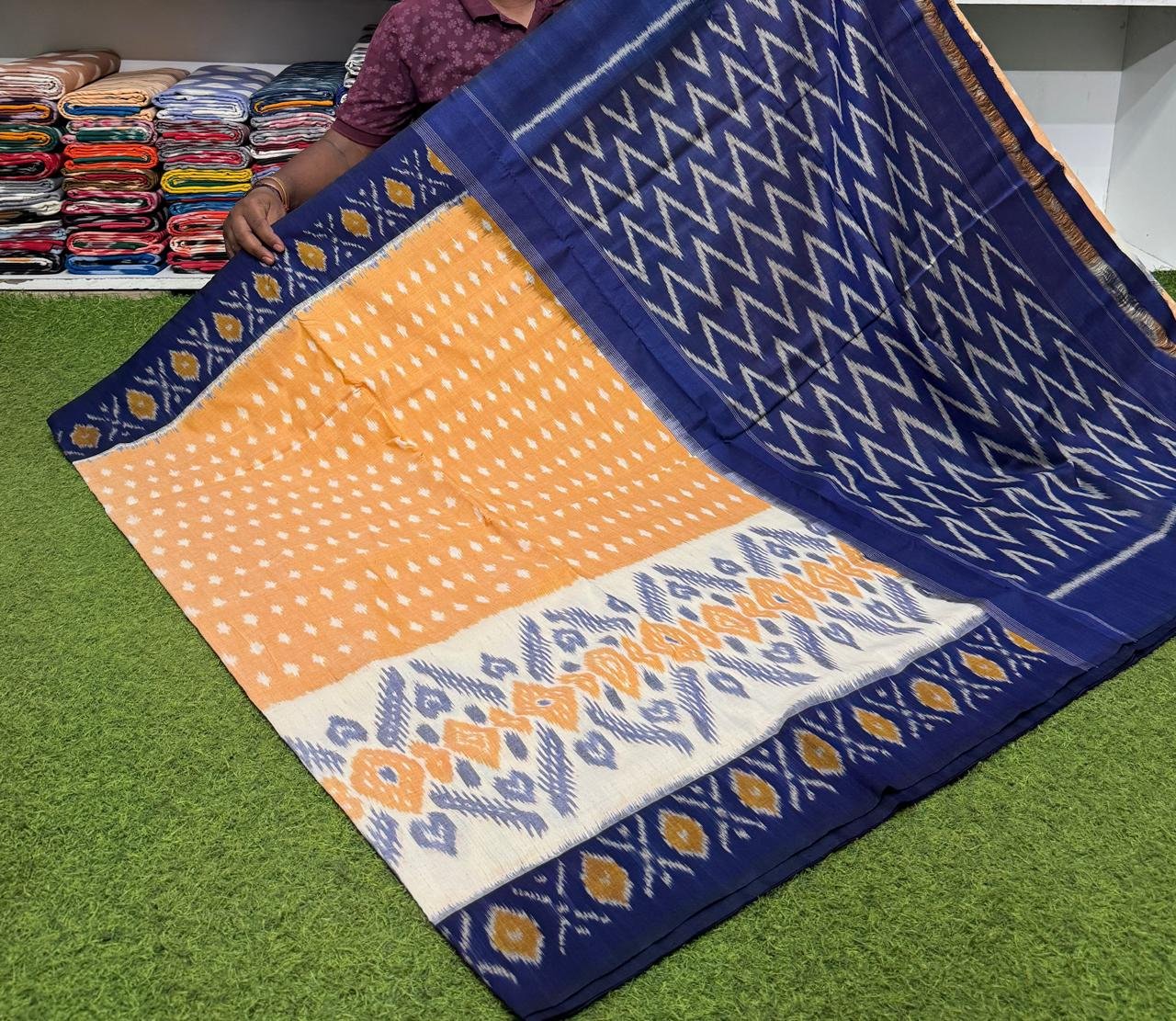 Cotton Saree - PSRGY19-ICTSCZDCD-81