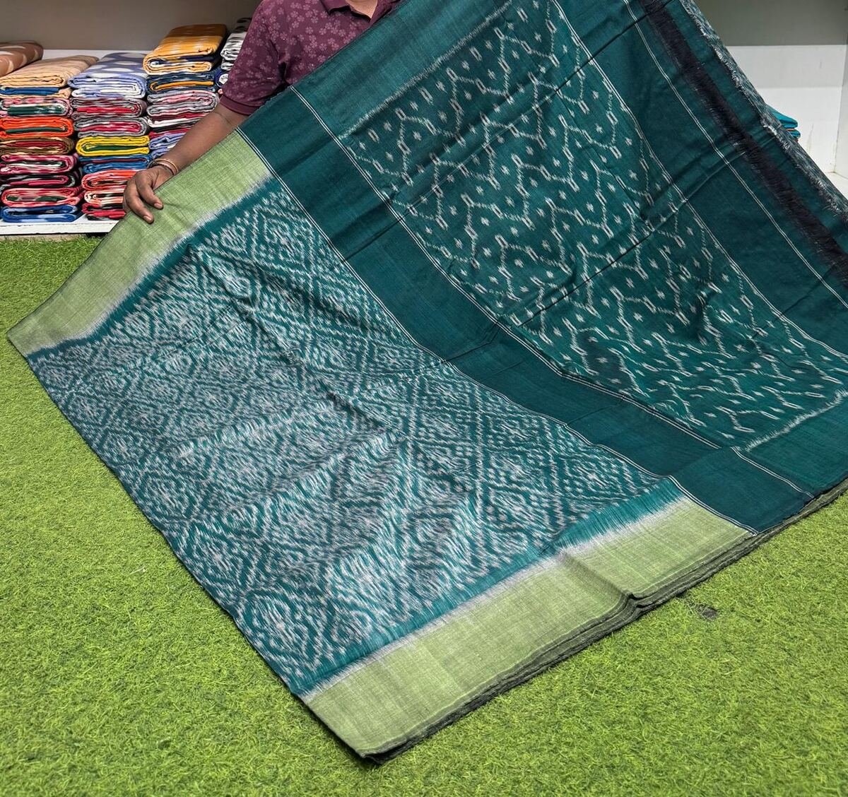 Cotton Saree - PSRGY19-ICTSCZDCD-84