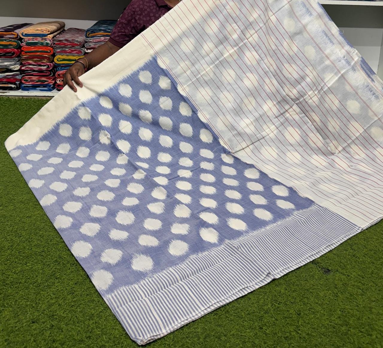 Cotton Saree - PSRGY21-ICTSDZDCD-04