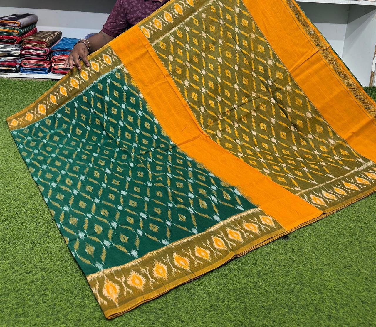 Cotton Saree - PSRGY21-ICTSDZDCD-23