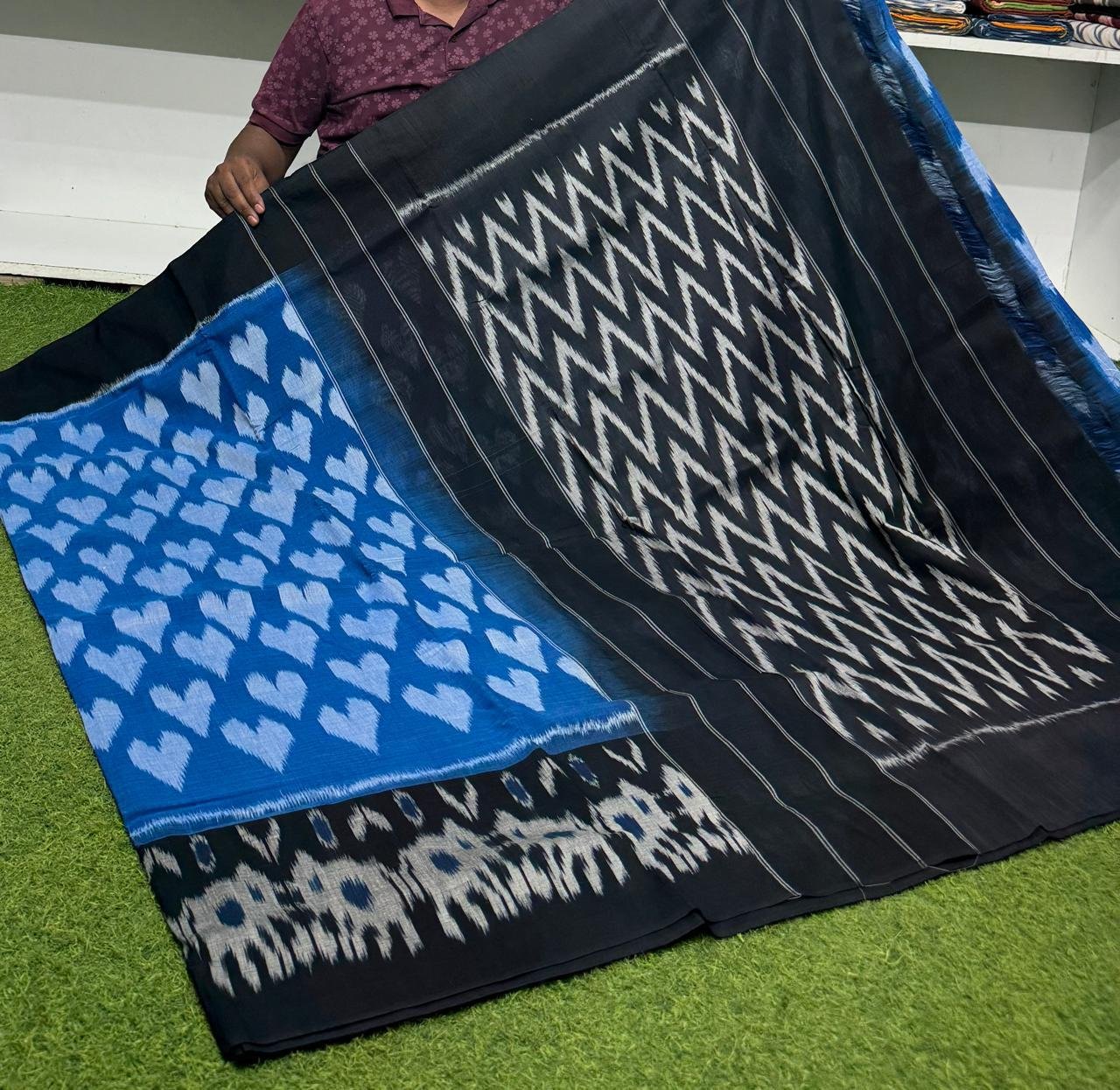Cotton Saree - PSRGY21-ICTSDZDCD-45