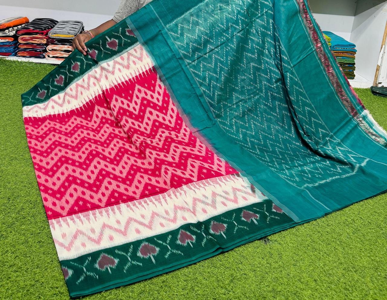 Cotton Saree - PSRGY21-ICTSDZDCD-61