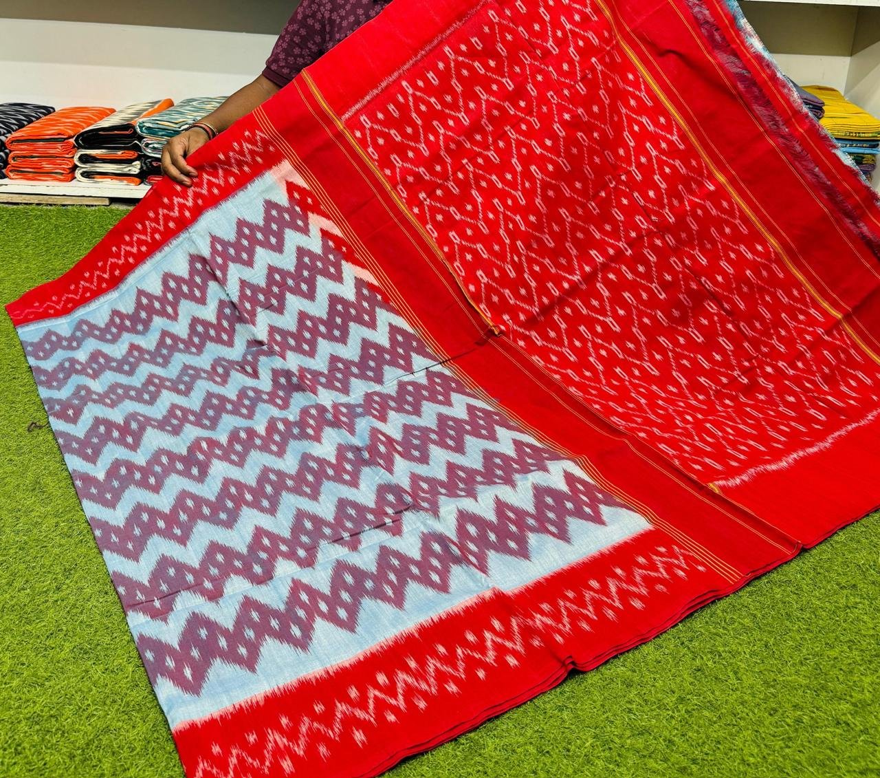 Cotton Saree - PSRGY21-ICTSDZDCD-65