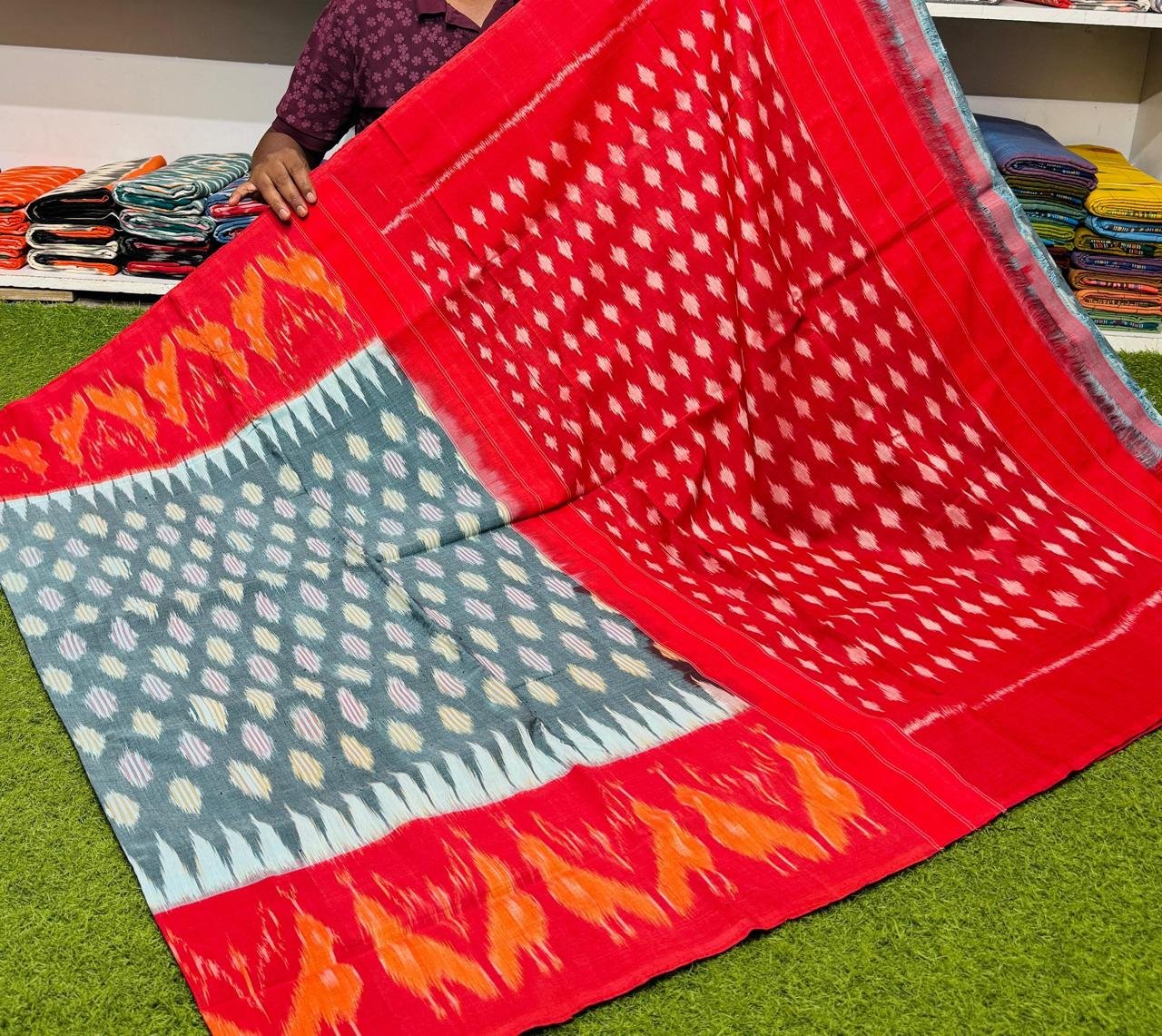 Cotton Saree - PSRGY21-ICTSDZDCD-67