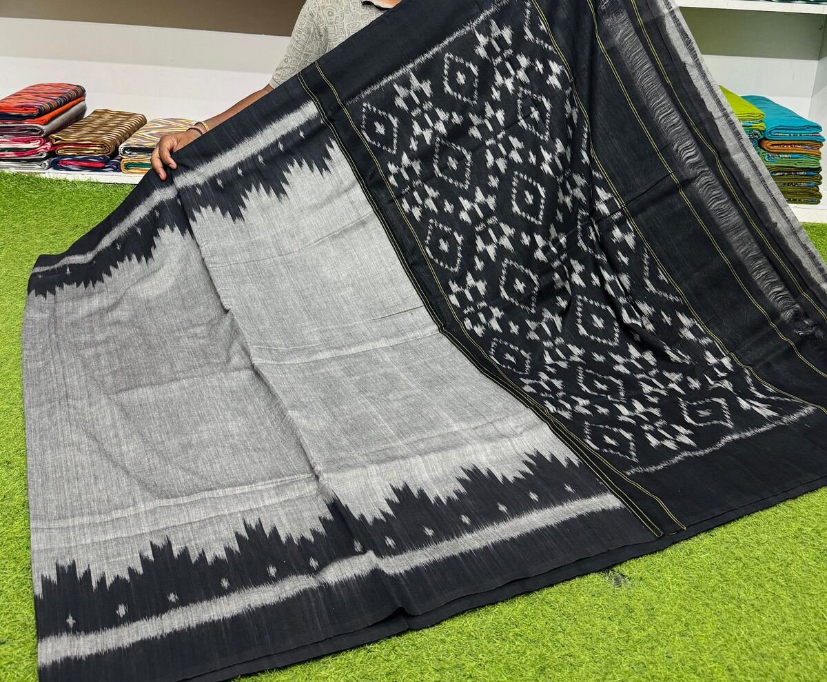 Cotton Saree - PSRGY30-ICTSCZDCD-09