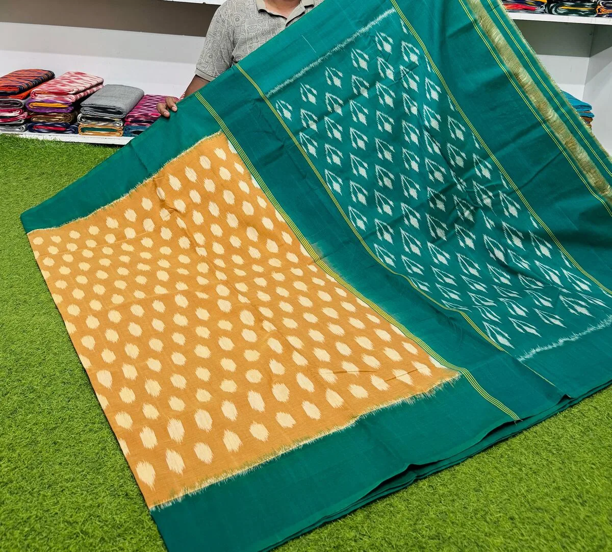 Cotton Saree - PSRGY30-ICTSCZDCD-10