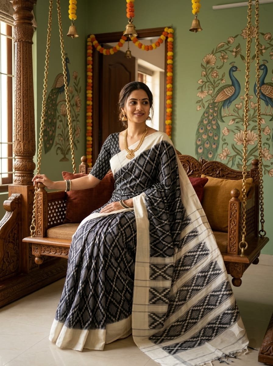 Cotton Saree - PSSIO06-ICTSDZEDC-08