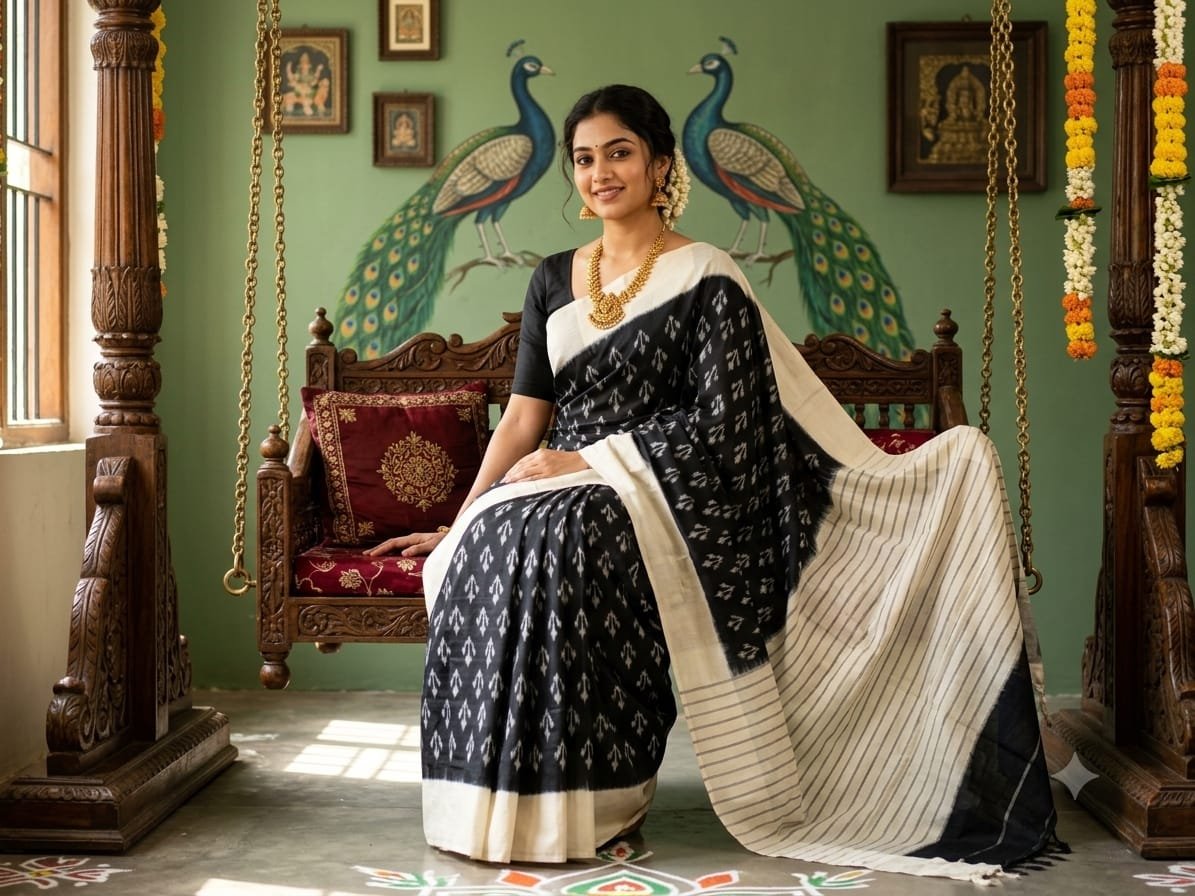 Cotton Saree - PSSIO06-ICTSDZEDC-18