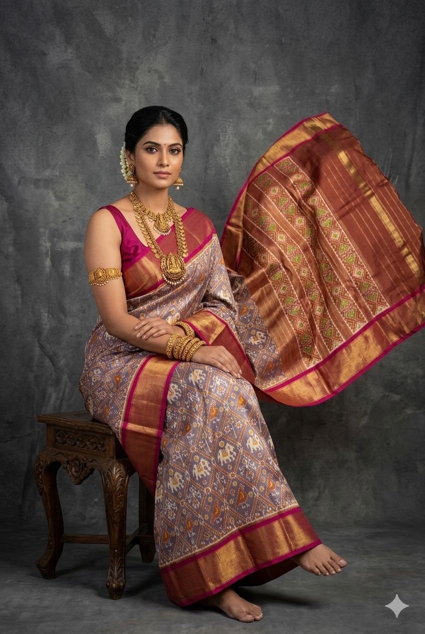 Full tissue designer saree - PUSNY25-FTHSICSCD-11