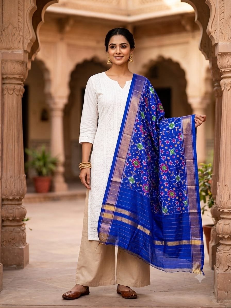 Ikat Dupatta - PGMRL26-ISDPCEZDC-02