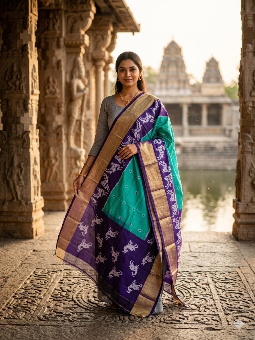 Ikat Dupatta - PGMRL26-ISDPCEZDC-44