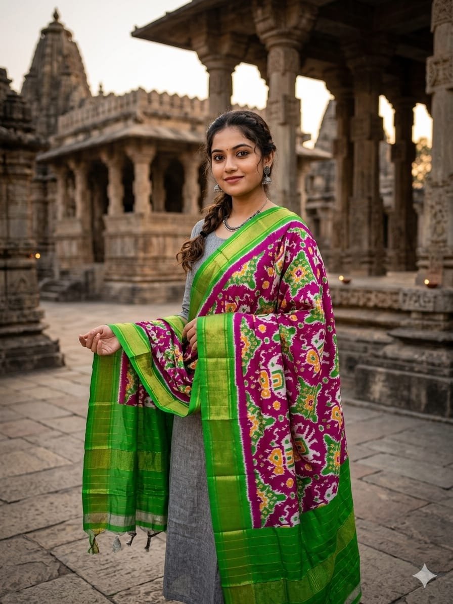Ikat Dupatta - PGMRL26-ISDPCEZDC-45