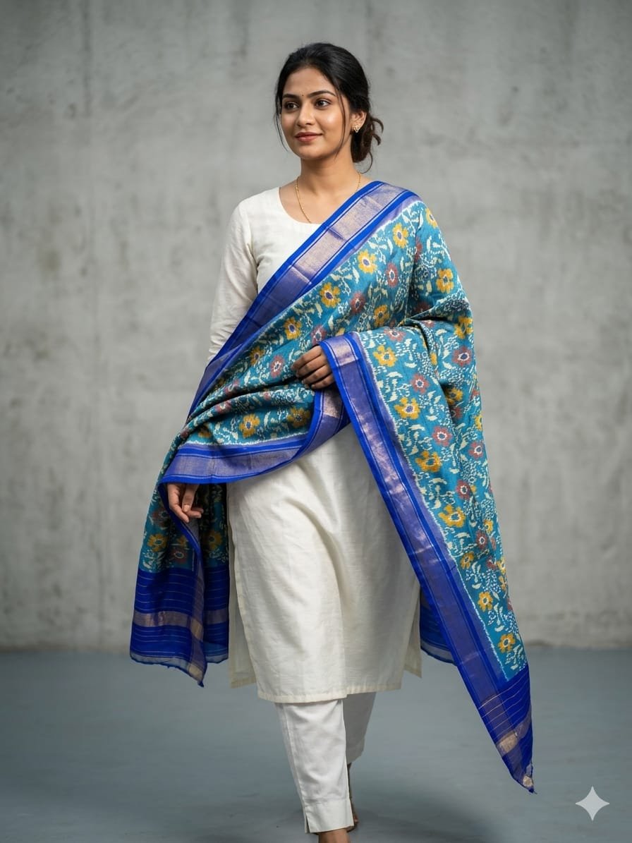 Ikat Dupatta - PGMRL26-ISDPCEZDC-52