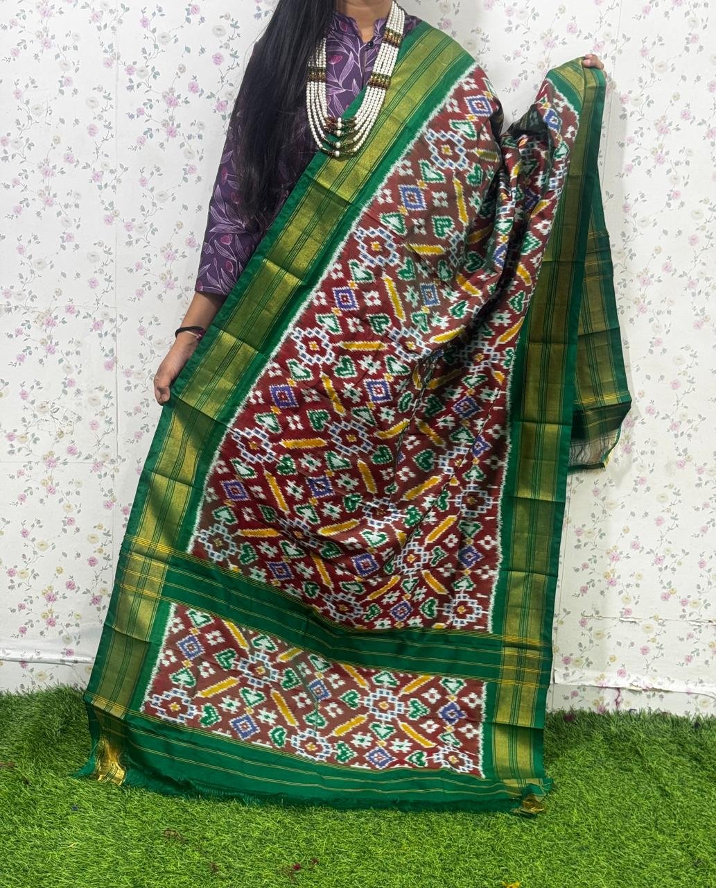 Ikat Dupatta - PSDHL27-ISDPDEZDD-05