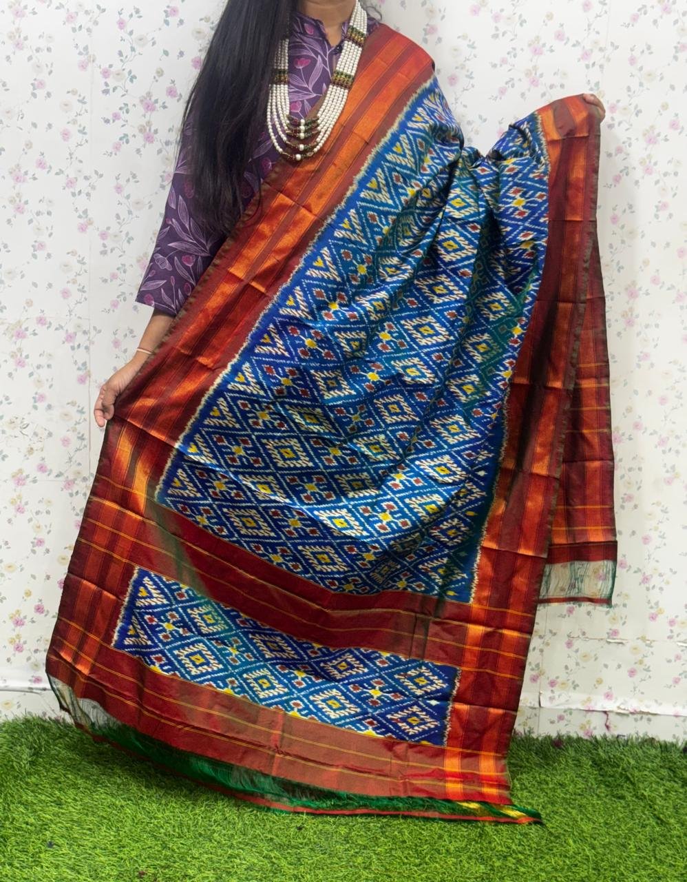 Ikat Dupatta - PSDHL27-ISDPDEZDD-15