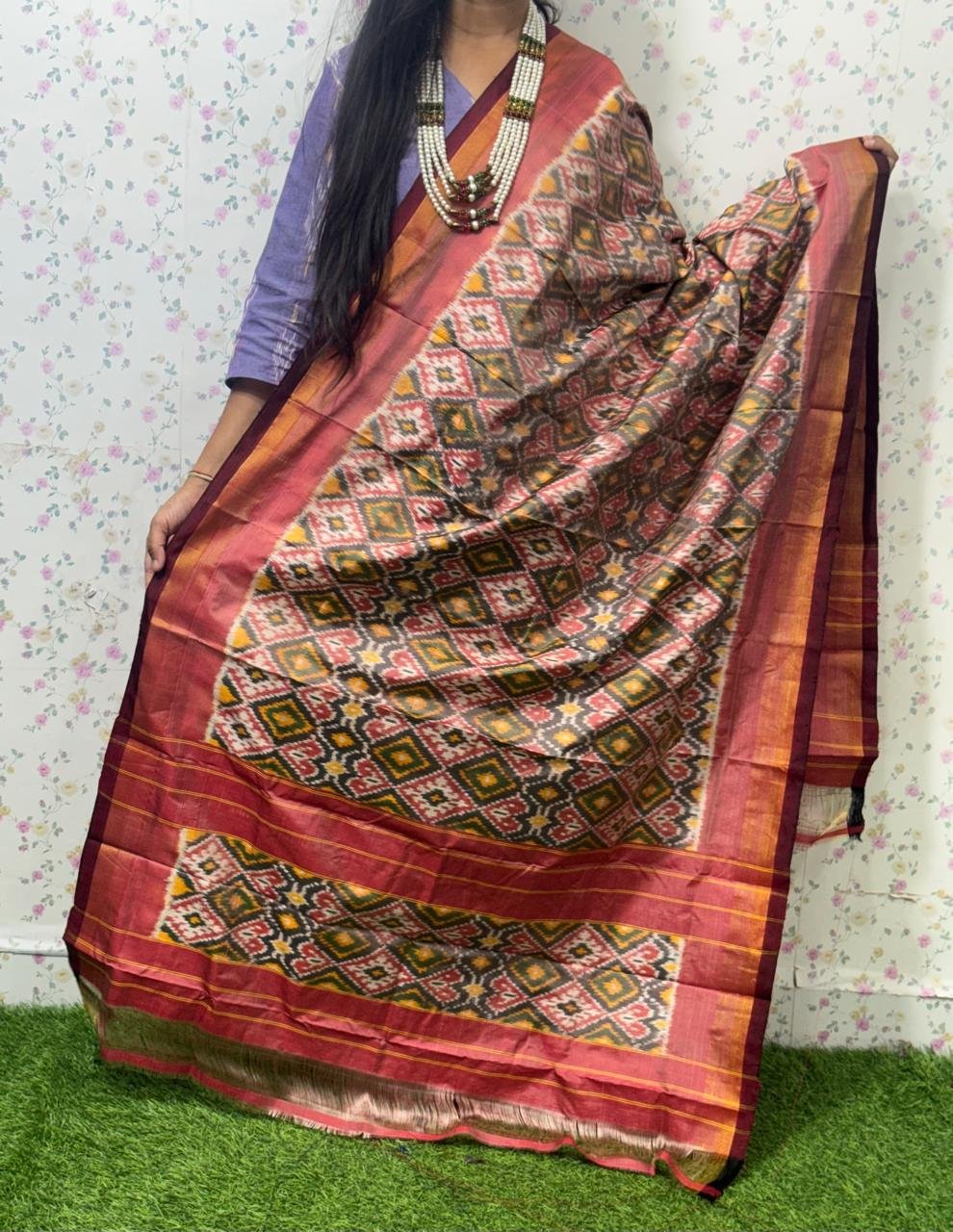 Ikat Dupatta - PSDHL31-ISDPDEZDD-18